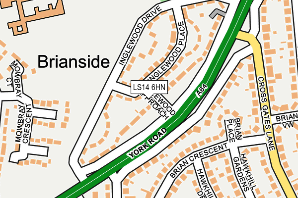 LS14 6HN map - OS OpenMap – Local (Ordnance Survey)
