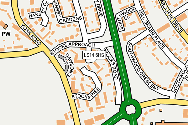 LS14 6HS map - OS OpenMap – Local (Ordnance Survey)