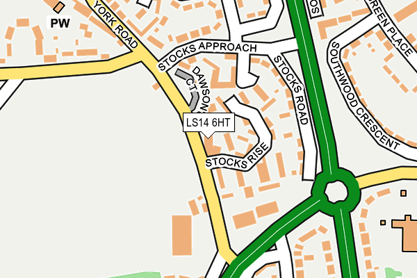 LS14 6HT map - OS OpenMap – Local (Ordnance Survey)