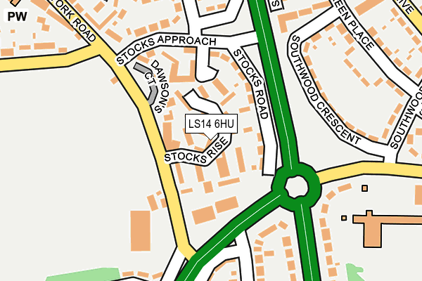 LS14 6HU map - OS OpenMap – Local (Ordnance Survey)