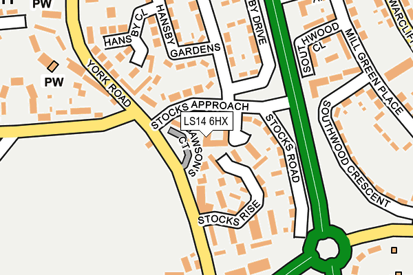 LS14 6HX map - OS OpenMap – Local (Ordnance Survey)