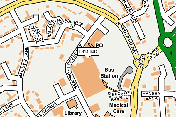 LS14 6JD map - OS OpenMap – Local (Ordnance Survey)