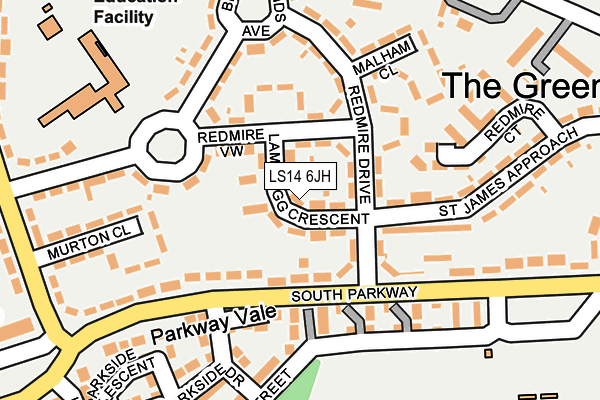 LS14 6JH map - OS OpenMap – Local (Ordnance Survey)