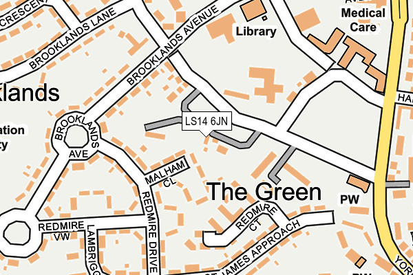 LS14 6JN map - OS OpenMap – Local (Ordnance Survey)