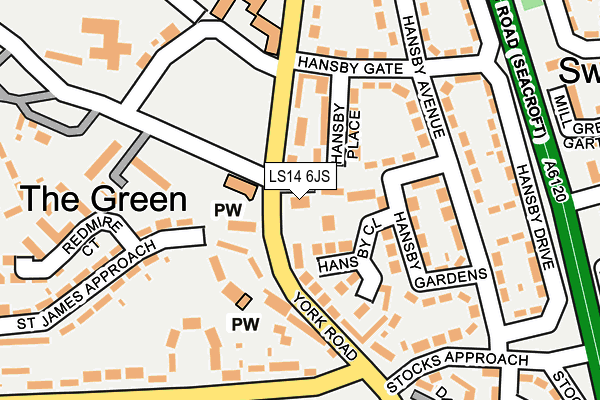 LS14 6JS map - OS OpenMap – Local (Ordnance Survey)