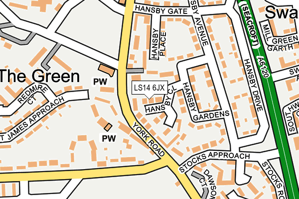 LS14 6JX map - OS OpenMap – Local (Ordnance Survey)