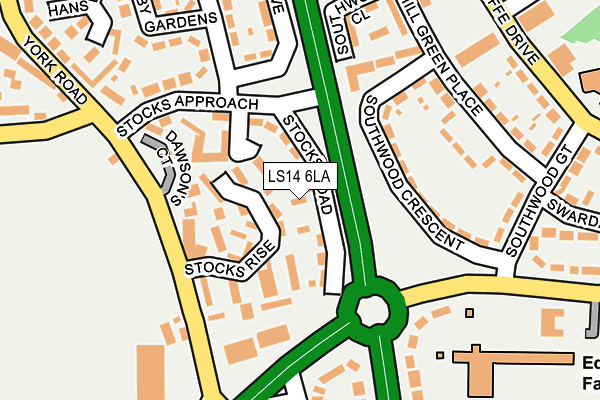 LS14 6LA map - OS OpenMap – Local (Ordnance Survey)