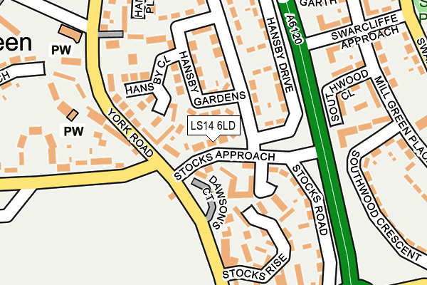 LS14 6LD map - OS OpenMap – Local (Ordnance Survey)
