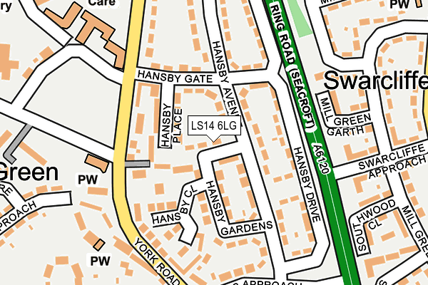 LS14 6LG map - OS OpenMap – Local (Ordnance Survey)