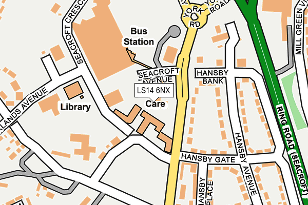 LS14 6NX map - OS OpenMap – Local (Ordnance Survey)