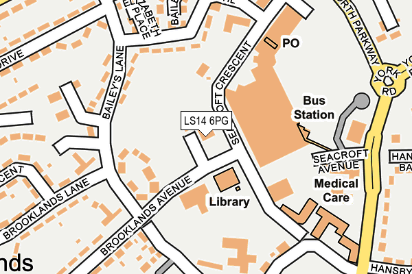 LS14 6PG map - OS OpenMap – Local (Ordnance Survey)