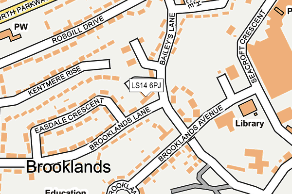 LS14 6PJ map - OS OpenMap – Local (Ordnance Survey)