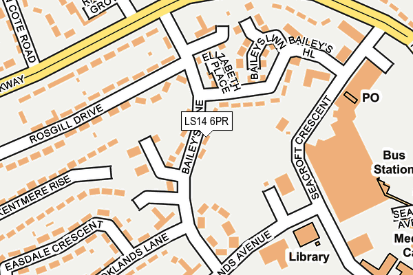 LS14 6PR map - OS OpenMap – Local (Ordnance Survey)