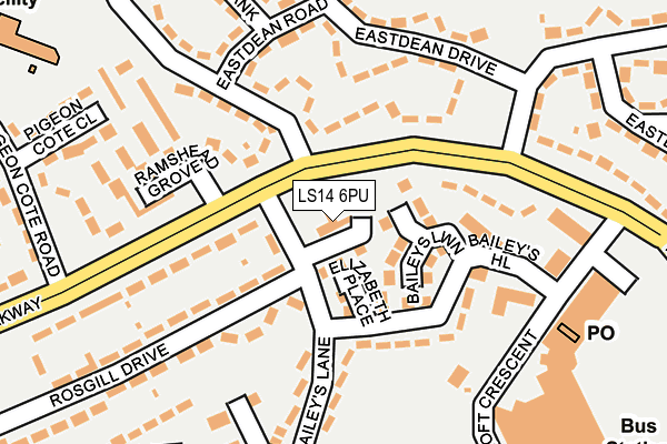 LS14 6PU map - OS OpenMap – Local (Ordnance Survey)