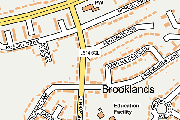 LS14 6QL map - OS OpenMap – Local (Ordnance Survey)