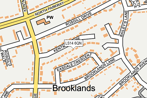 LS14 6QN map - OS OpenMap – Local (Ordnance Survey)
