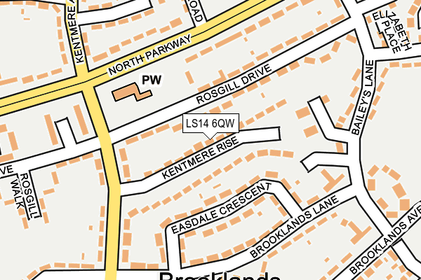LS14 6QW map - OS OpenMap – Local (Ordnance Survey)