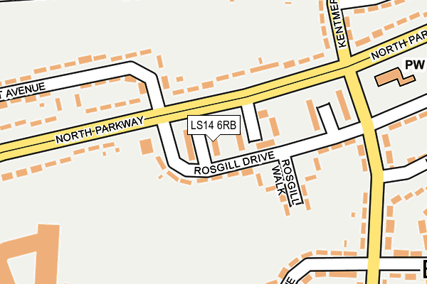 LS14 6RB map - OS OpenMap – Local (Ordnance Survey)