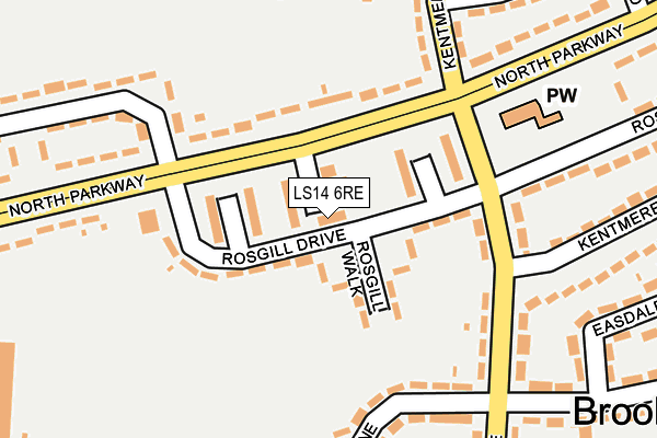 LS14 6RE map - OS OpenMap – Local (Ordnance Survey)