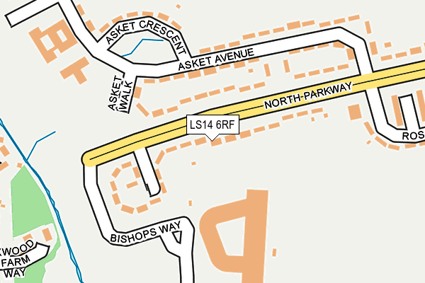 LS14 6RF map - OS OpenMap – Local (Ordnance Survey)