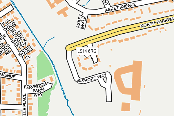 LS14 6RG map - OS OpenMap – Local (Ordnance Survey)