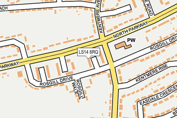 LS14 6RQ map - OS OpenMap – Local (Ordnance Survey)