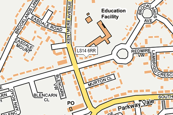 LS14 6RR map - OS OpenMap – Local (Ordnance Survey)