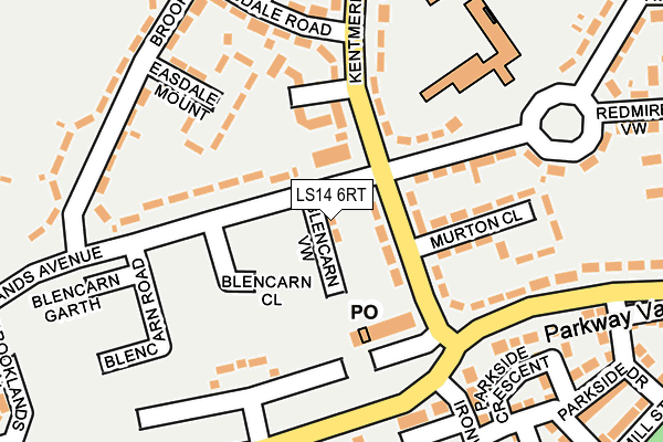 LS14 6RT map - OS OpenMap – Local (Ordnance Survey)