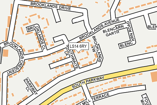 LS14 6RY map - OS OpenMap – Local (Ordnance Survey)