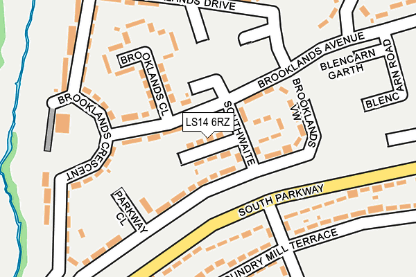 LS14 6RZ map - OS OpenMap – Local (Ordnance Survey)