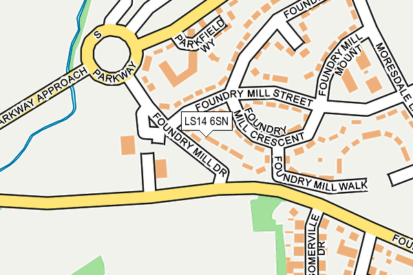 LS14 6SN map - OS OpenMap – Local (Ordnance Survey)