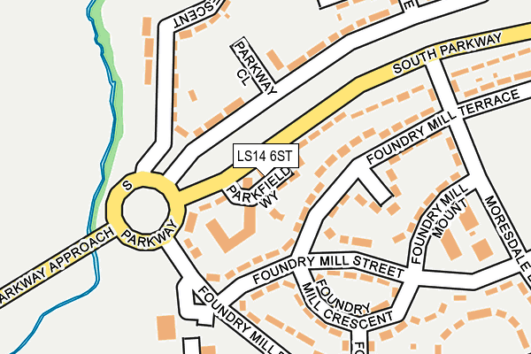 LS14 6ST map - OS OpenMap – Local (Ordnance Survey)