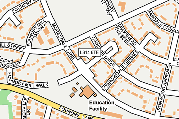LS14 6TE map - OS OpenMap – Local (Ordnance Survey)