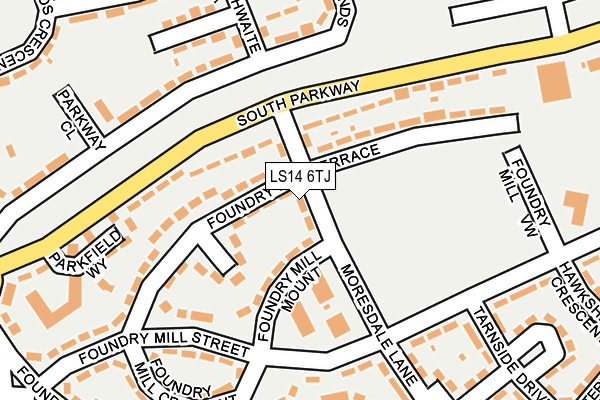 LS14 6TJ map - OS OpenMap – Local (Ordnance Survey)