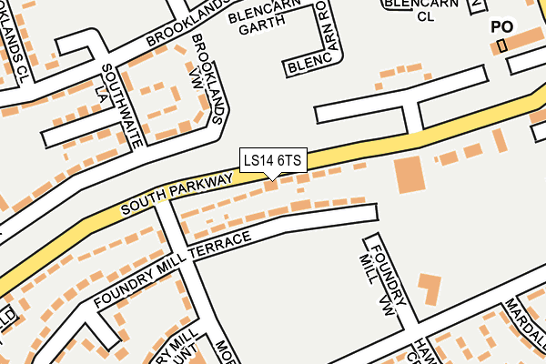 LS14 6TS map - OS OpenMap – Local (Ordnance Survey)