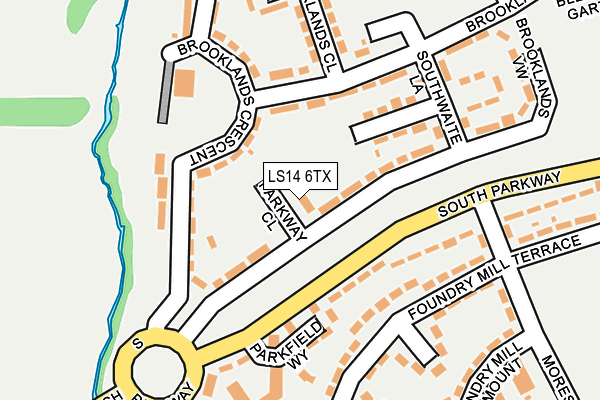 LS14 6TX map - OS OpenMap – Local (Ordnance Survey)