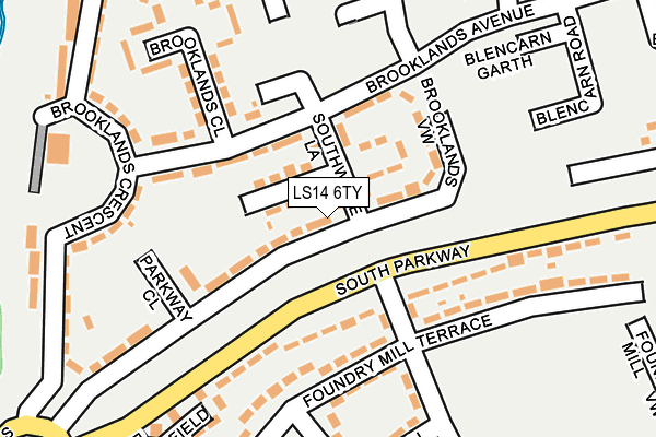 LS14 6TY map - OS OpenMap – Local (Ordnance Survey)