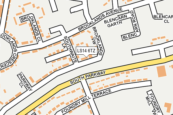 LS14 6TZ map - OS OpenMap – Local (Ordnance Survey)