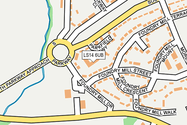 LS14 6UB map - OS OpenMap – Local (Ordnance Survey)
