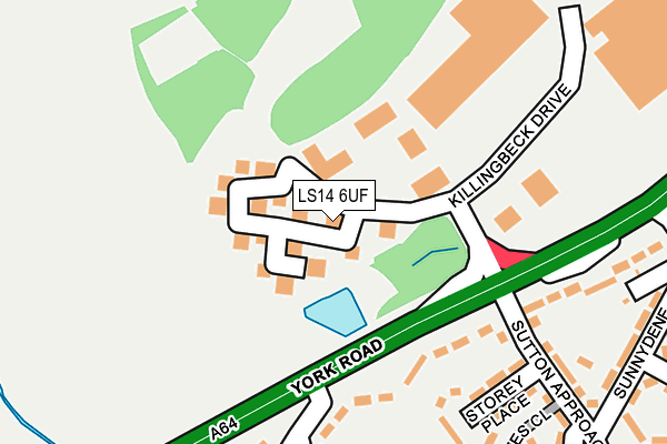 LS14 6UF map - OS OpenMap – Local (Ordnance Survey)
