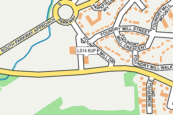 LS14 6UP map - OS OpenMap – Local (Ordnance Survey)
