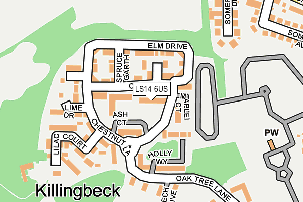 LS14 6US map - OS OpenMap – Local (Ordnance Survey)