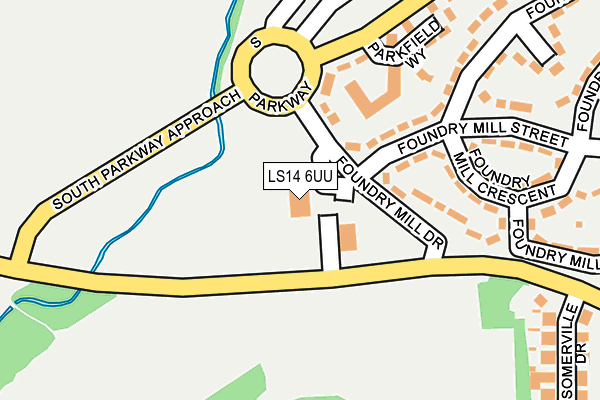 LS14 6UU map - OS OpenMap – Local (Ordnance Survey)