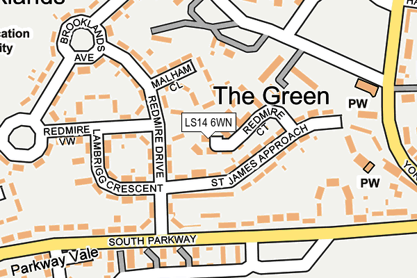 LS14 6WN map - OS OpenMap – Local (Ordnance Survey)