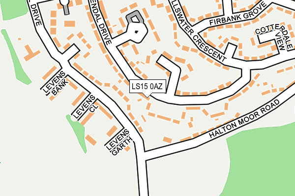 LS15 0AZ map - OS OpenMap – Local (Ordnance Survey)