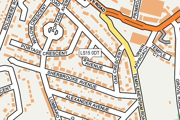 LS15 0DT map - OS OpenMap – Local (Ordnance Survey)