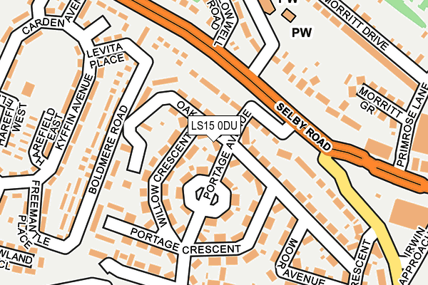 LS15 0DU map - OS OpenMap – Local (Ordnance Survey)
