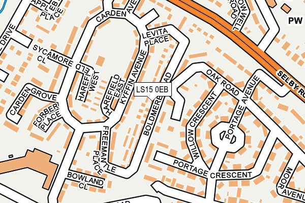 LS15 0EB map - OS OpenMap – Local (Ordnance Survey)