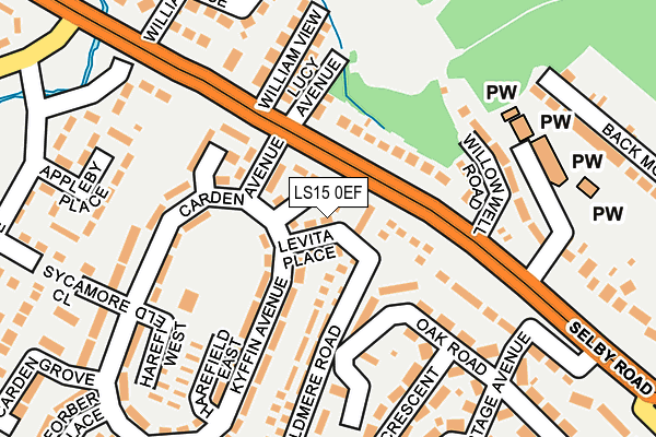 LS15 0EF map - OS OpenMap – Local (Ordnance Survey)