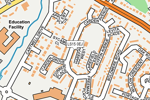 LS15 0EJ map - OS OpenMap – Local (Ordnance Survey)